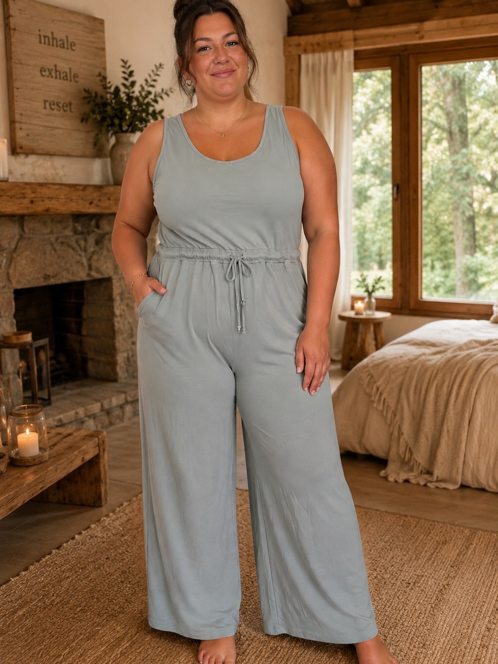 NWT ZYIA Active Soft Sage Retreat Jumpsuit